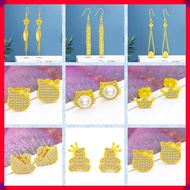 50 styles emas 916 original Anting perempuan Fashion korean earring Piercing Pearl crystal diamond zircon Tassel  gold earrings for women subang tudung