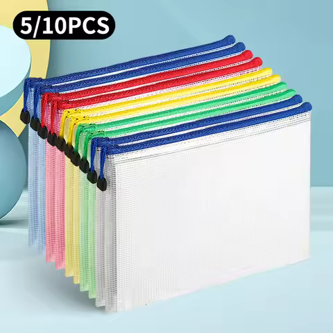 A4 Waterproof Zipper Plastic Folder, Used For Organizing Documents, Suitable For Schools, Offices An