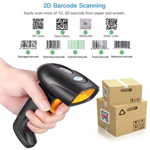 Automatic Barcode Scanner Wireless Barcode Scanners with USB Bluetooth 2.4GHz 1D & 2D QR Code Scanne