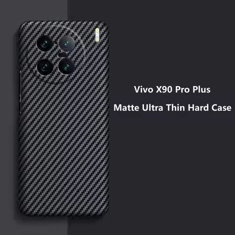 Ultra Thin Hard Case For Vivo X90 Pro Plus Case Matte Carbon Fiber Texture Pattern Phone Cover For V