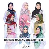 [DEFECT] Tudung Bawal Instant Bidang 45 Cornskin Corak Awning Scuba