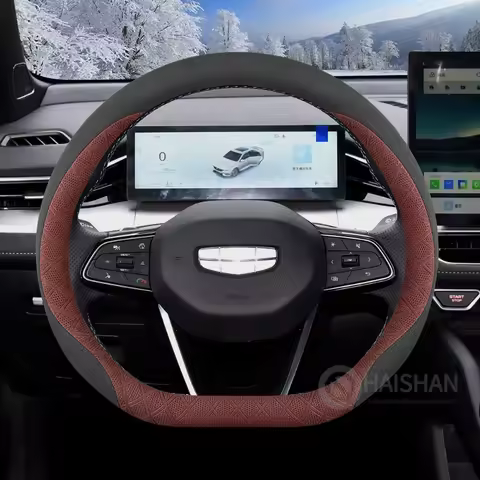 Leather Steering Wheel Cover for Geely Coolray 2021 2022 2023 2024 2025 2026 Interior Car Accessorie