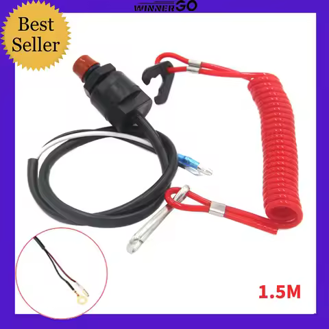 Universal Boat Outboard Engine Motor Lanyard Kill Urgent Stop Switch & Safety Tether Lanyard for Yam