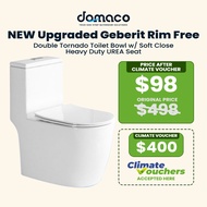 [CLIMATE VOUCHER] NEW Upgraded Geberit Rim Free Double Tornado Toilet Bowl w/ Soft Close Heavy Duty 