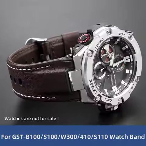 Nylon Leather Watch Strap For Casio GST-210/W120L/S130L/S310 GST-B100 Modified Watch Band Female Con
