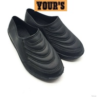 READY STOCK  Bowling 779 Men Rubber Black Shoes <>Kasut Getah Hitam Kampung Addidas