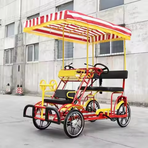 2 Person Surrey Bike Pedal Touring Bike 1 Row Tandem Bicycle For Family Lover Can Customized Color