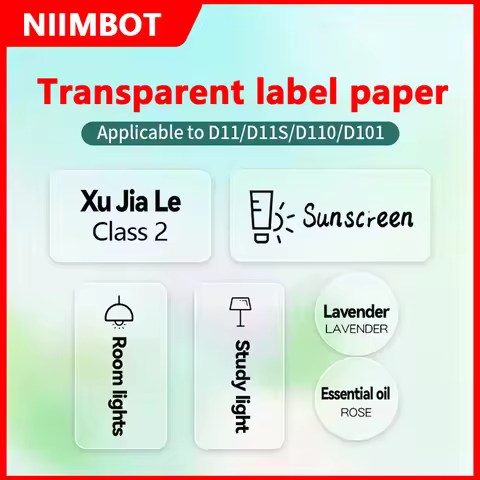 Niimbot Transparent Label Self-Adhesive Round Sticker White Paper For Niimbot D11 D110 Mini Portable