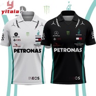 All 3D Fashion Business Casual Lapel POLO Shirt Size XS-3XL Petronas Mercedes F1 AMG White Version P