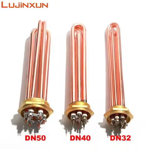LUJINXUN Copper Water Heating Element DN32 (41mm) DN40(47mm) DN50(58mm) 110V/220V 3/4.5/6/9/12KW Tub
