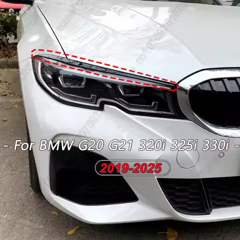 For BMW G20 G21 320i 325i 330i 2019-2025 Sedan / Touring Gloss Black Car Front Headlights Eyebrow Ey