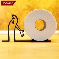 HOTWIND Minimalist 3D Printing Roll Paper Holder Funny Stick Man Toilet Tissue Holder Practical Bath