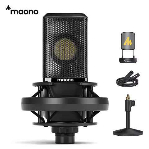 Maono PM500T XLR Condenser Microphone 34mm Large Diaphragm Microphone Cardioid Studio Mic for Record