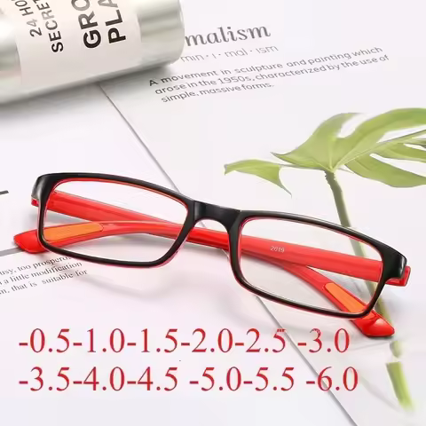 Prescription Myopia Glasses Reading Glasses for Men Women Ultra-light TR90 Square Myopia Glasse with