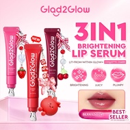【New shade】Glad2Glow POUT CANDY Lip Gloss Brightening & Color & Hydrate 3in1 Lightweight Serum Lip B