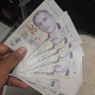 uang asing singapura 2 dollar dua dolar sgd singapore