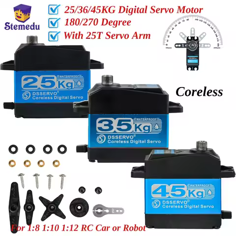 25kg 35kg 45kg High Torque Coreless Digital Servo Motor DS3225 DS3235 DS3245 Stainless 180/270 Degre