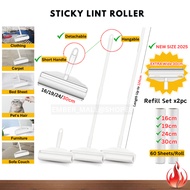 30/24/19/16cm Sticky Lint Roller Sticker Roller Refill Long Handle Detachable Roller Sticker Mob