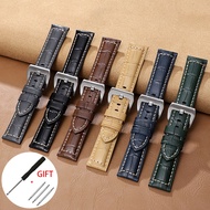 ✘❏ Genuine Leather Watch Band Crazy Horse Cowhide Men's Bracelet for Panerai Watch Strap 20 22 24 26mm