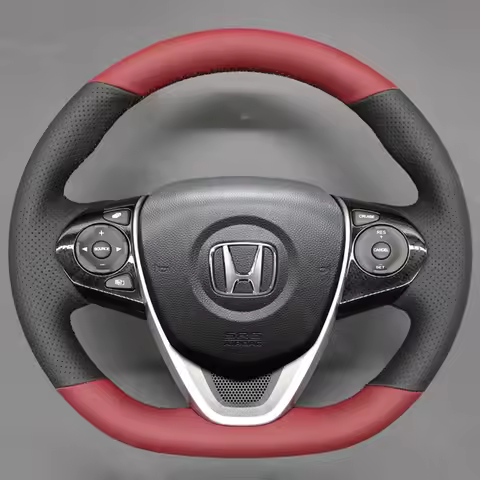 Hand Stitch Non-slip Car Steering Wheel Cover for Honda S660 JW5 2015-2023 DIY Burgundy Leather Car 