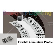 Designer Lighting [3meter] Flexible Aluminium Profile Fitting with Silicone Cover Soft Line Aluminiu