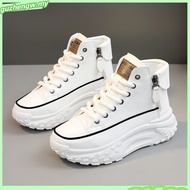 Fashion High-top Women's Sneakers Shoes Thick-soled Height Increasing Casual Sneakers Women Side Zip