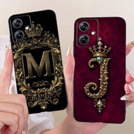For Motorola Moto G54 G84 5G Case Cover Luxury Letter Cute Crown Black Silicone Protective Bumper fo