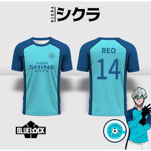 Anime Blue Lock MAN SHINE CITY Nagi Seishiro Cosplay T-shirt Football Jersey Women Men Harajuku Shor