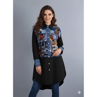 KEMEJA LONG PRINTED JEANS SHIRT PRINTED JEANS SHIRT/ LONG SHIRT/