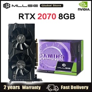 Mllse RTX 8GB การ์ดจอ GDDR6วีดีโอ256Bit PCI-E3.0 PCIE 16X 1470MHz 2304หน่วย DP * 2 HDMI * 1 DVI Rtx 2070เกม CPD