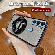 For Tecno Pop 5 LTE Casing Electroplating Magnetic bracket Phone Back Cover BD4 BD4i BD4a TPU Glitte