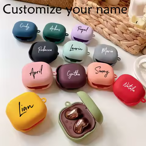 Personalisa Printing Name Case for Samsung Galaxy Buds Live Shockproof Case Hard Plastic Shell for S