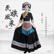 Asian Traditional Costume Vietnam Cambodia Thailand Myanmar Laos Indonesia Costume Female Black Clot