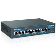 YuanLey 11 Port Gigabit PoE Switch, 8 PoE+ Port 1000 Mbit/s, 2 Gigabit Uplink, 1 SFP Port, 120W 802.