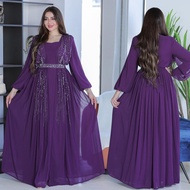 Ramadan Abaya Muslim Women Diamonds Long Maxi Dress Turkey Kaftan Dubai Arabic Robe Morocco Eid Part
