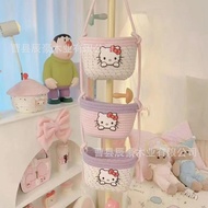 Ready Stock Wall Hanging Storage Basket Hanging Basket Christmas Shelf Wall Hanging Bag Cotton Threa