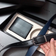 Combo ví da nam dây nịt pedro -full box kèm túi giấy hãng- da mịn