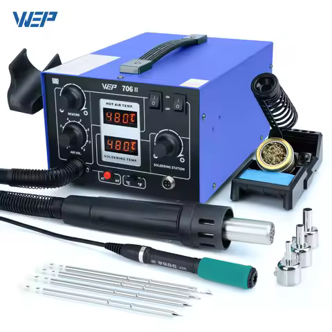 WEP 706-II T12 Soldering Station With Hot Air Gun Air Pump Welding Iron 2-in-1 Desoldering Reowrk St