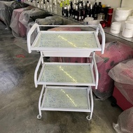 3-tier Glass Beauty Salon Spa Trolley Service And Utility Cart, Hairdryer Barber Hair Beauty Drawers