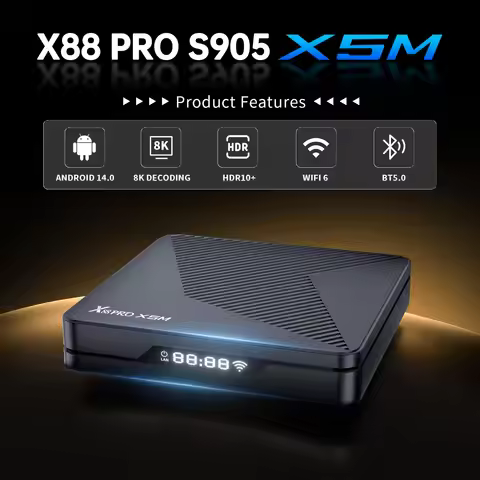 Amlogic S905X5M Android 14.0 Quad Core 8K 1000M LAN Wifi6 BT5.0 RAM 4GB ROM 64GB Game TV Stick Smart