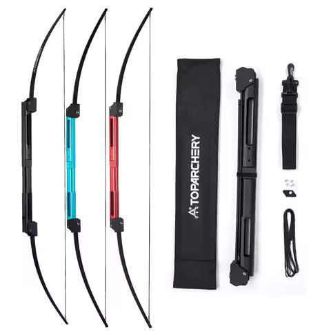 58'' Folding Archery Bow 35lbs 60lbs Straight Bow for Outdoor Camping Survival Portable Hunting Bow