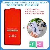 Combo XM 13T 13T Pro RM Not 13 Not 13 Pro XM 10T - 10T Pro K30S full screen tempered glass + Shockpr