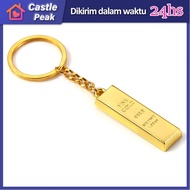 Gantungan Kunci Emas Batangan Gold Bar Replika Bahan Logam Fine Gold