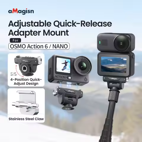 aMagisn Adjustable Magnetic Quick-Release Mount for DJI OSMO Action 6 & Osmo Nano ,180-degree Adapte