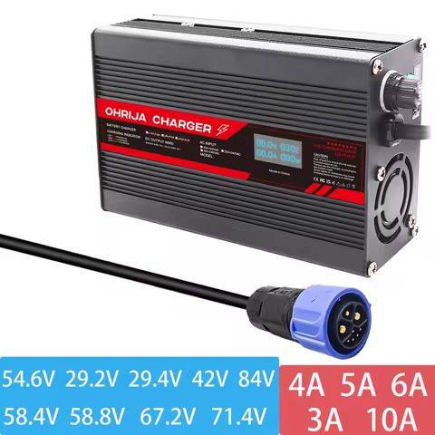 29.4V 42V 54.6V 58.8V 67.2V 71.4V 84V 3A 4A 5A 6A 10A 7S 10S 13S 14S 16S 17S 20S Li-ion Battery Char