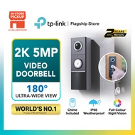 TP-Link Tapo D235 2K 5MP Smart Video Doorbell – Battery/Wired, Full-Color Night Vision