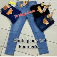 🇲🇾(Readystock)😎 511Men's long pant slim fit denim jeans.Stretchable material.