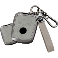 SANRILY Metal Leather Smart Key Fob Cover Case Compatible with BMW i3 2014-2020 i8 BMW i Keyless Key