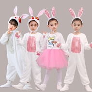 Children's Bunny Costume Little White Bunny Costume Bunny Performance Dance Gauze Skirt