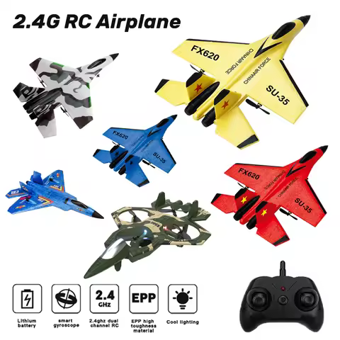 SU35 RC Plane F22 K500 MAX Rc Fighter 2.4G Remote Control Foam Glider Aircraft FX620 EPP Foam Airpla